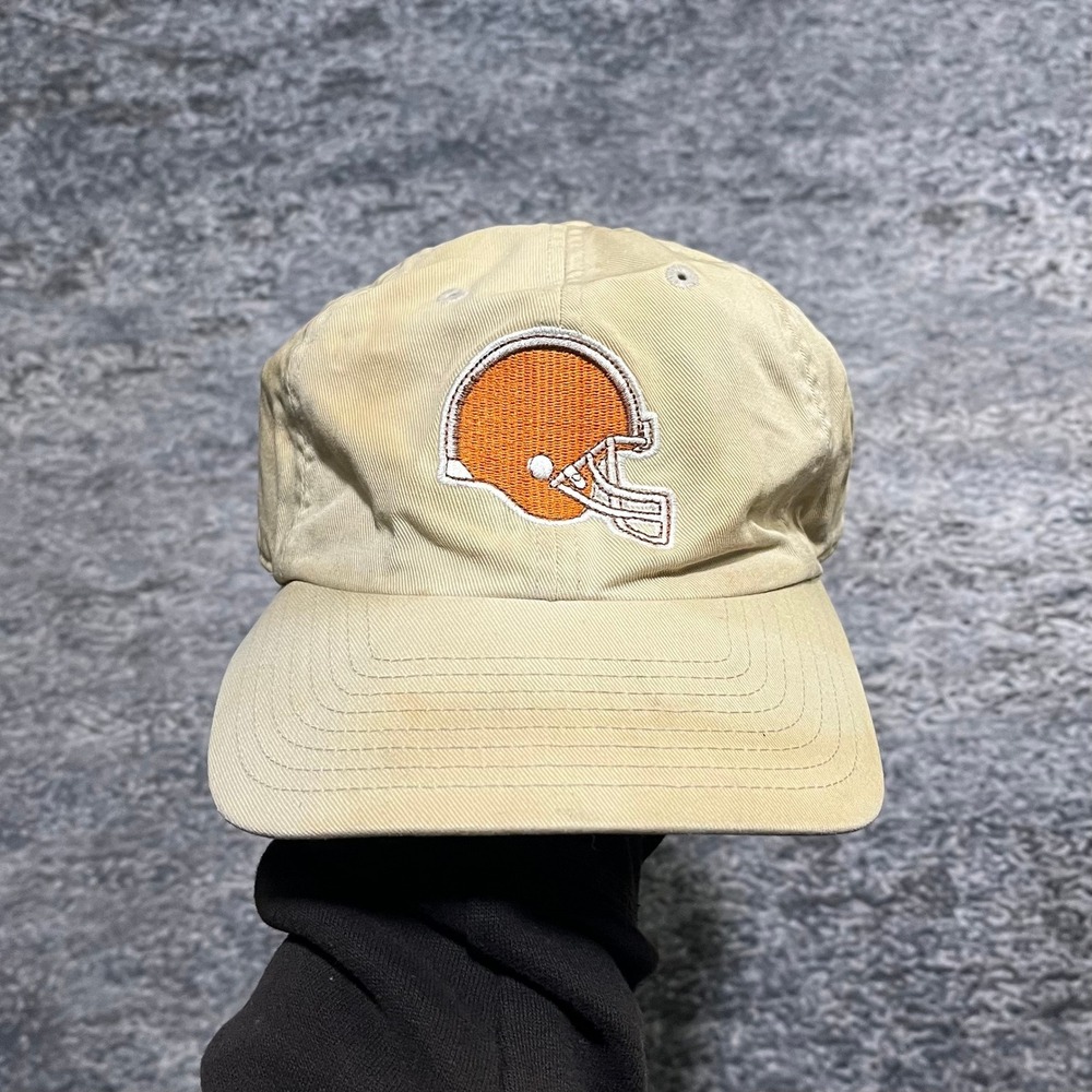 Vintage 90s Cleveland Browns Hat Twins Enterprise NFL Embroidered Logo Beige